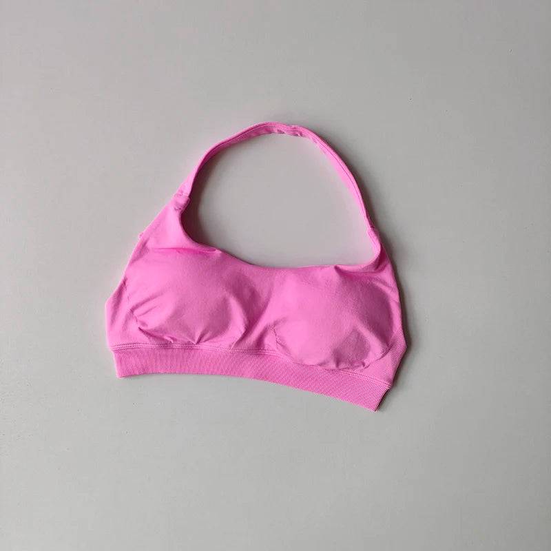 Sport-Bh Frauen Stoßfest Nahtlose Halter Top Hohe Unterstützung Push-up Open Back Gym Tragen Fitness Yoga Workout Unterwäsche