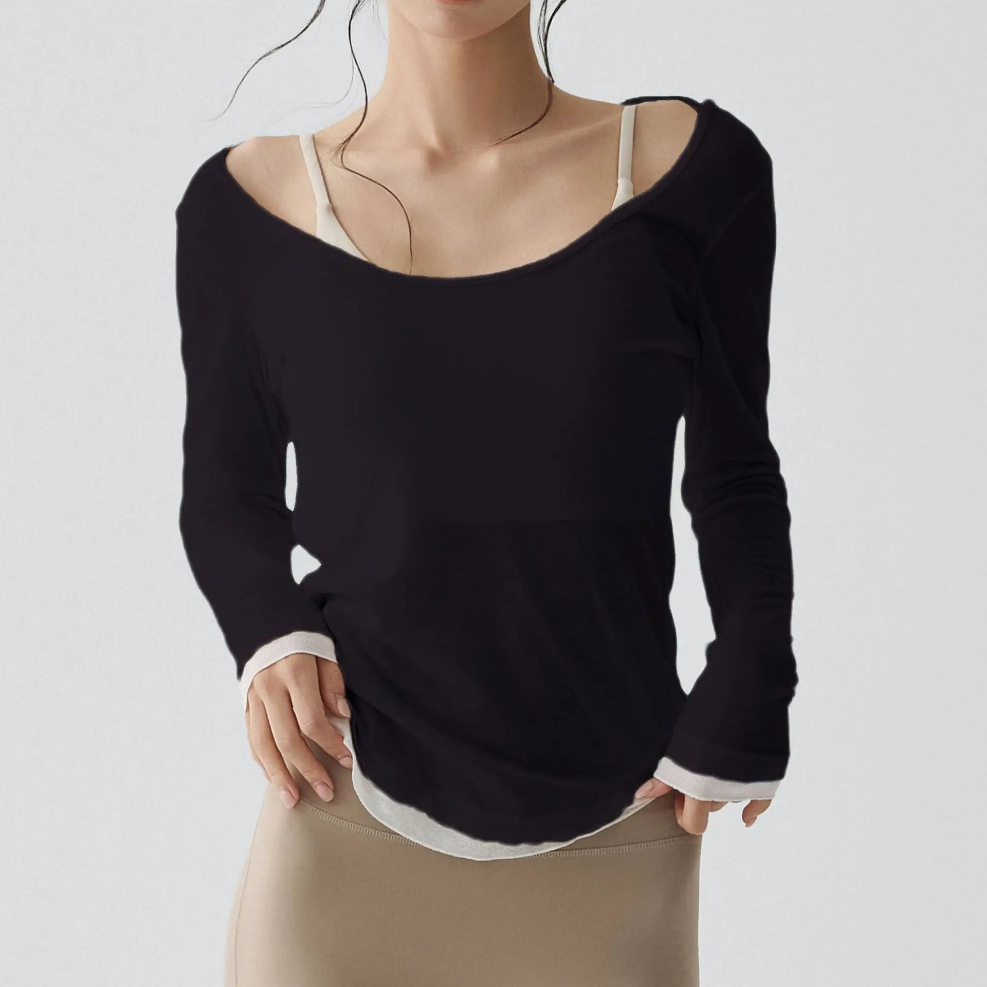 Frauen Fitness Gym Yoga Tops leichte atmungsaktive sexy rückenfreie langärmelige Sport Tops Cover-up T-Shirt Damenbekleidung