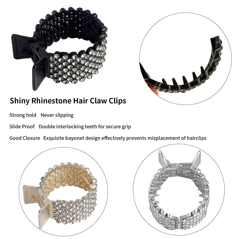 Mode Perle Strass Metall Haar Clip Frauen Mädchen Mini Hohe Pferdeschwanz Halter Kristall Haar Krallen Elegante Party Kopfschmuck