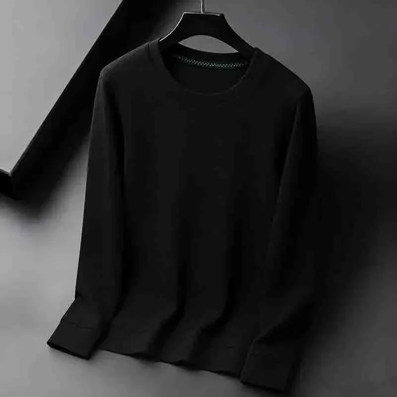 2026 Neuerscheinung Herren Basic Einfarbiger Rundhals-Pullover Atmungsaktiver Langarm-Strickpullover
