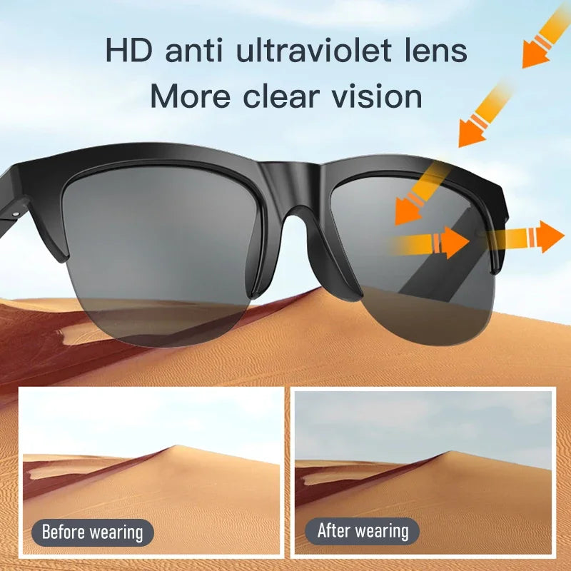 Neue intelligente Bluetooth V5.3-Sonnenbrille, Brille für Anrufe, Outdoor-Sport-Kopfhörer, HIFI, schwarze Technologie, Anti-Touch-UV-Schutz für Männer und Frauen