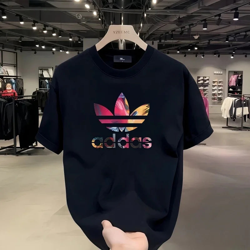 2026 Sommer Herren T-Shirt Kurzarm Reine Baumwolle T-Shirt Sommer Slim Fit Vollbaumwolle Halbarm Rundhals Atmungsaktiv Trend