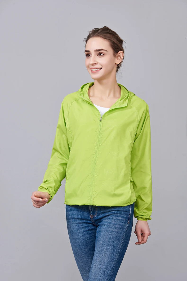 JNLN Unisex Wanderjacke Herren Damen Wasserdicht Schnelltrocknend Camping Windjacke Outdoor Trekking Angeln Regenmantel Anti UV Kleidung