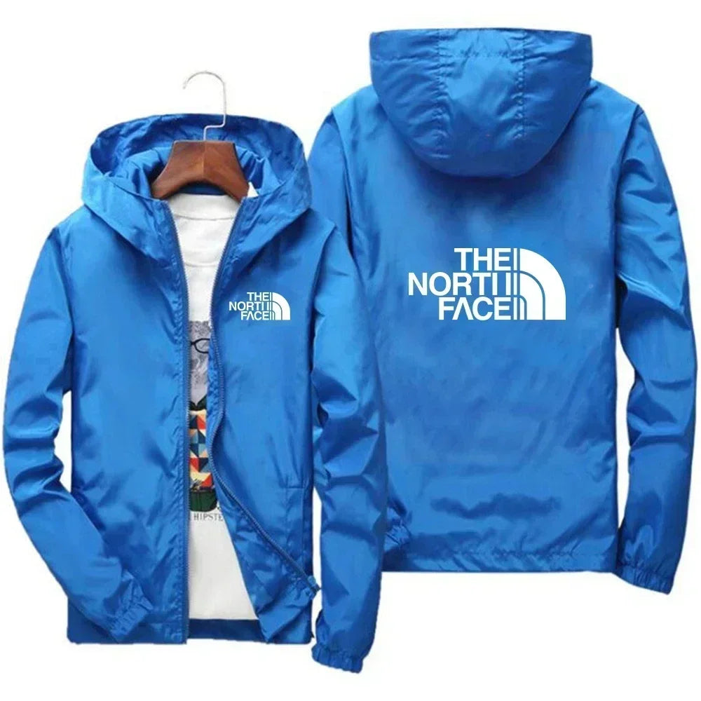 2025, modische, winddichte Herren-Jacke mit Reißverschluss und Kapuze, lässige Outdoor-Sportbekleidung für Streetwear, Laufen und tägliche bequeme Kleidung