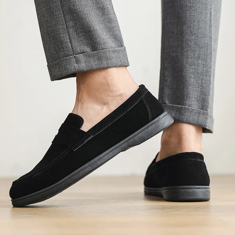 Hot Sale Men's Slip On Loafers Preppy Lightweight Breathable Comfort Outdoor Flats Non Slip Soft Sole Casual Daily Walking Shoes