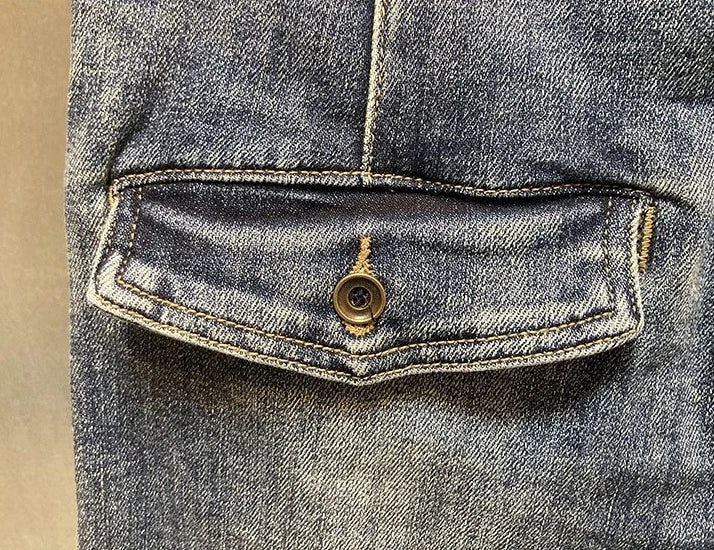 Jeans für Herren, Harem, zerrissen, hochwertige, lockere Herren-Cowboy-Hose, Buggy, stilvoller Punk-Boot-Cut, Vintage-gerissene, gewaschene Retro-Hose, L