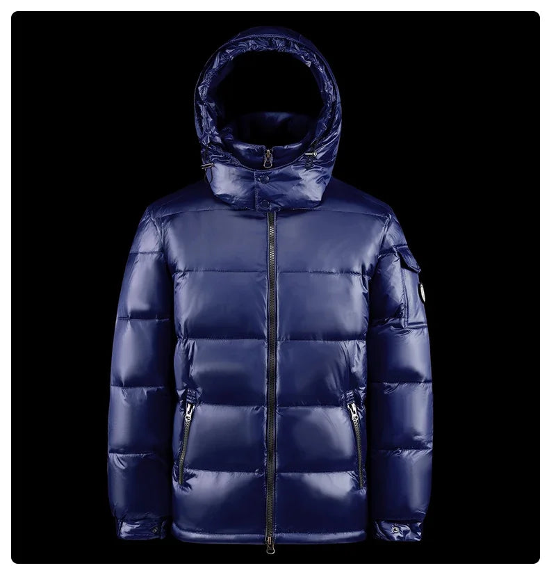 2024 Winter Neue Herren Puffer Jacke Mode Dicke Männer Frauen Ente Unten Jacke Im Freien Warme Casual Mäntel Feste Kapuze Mäntel