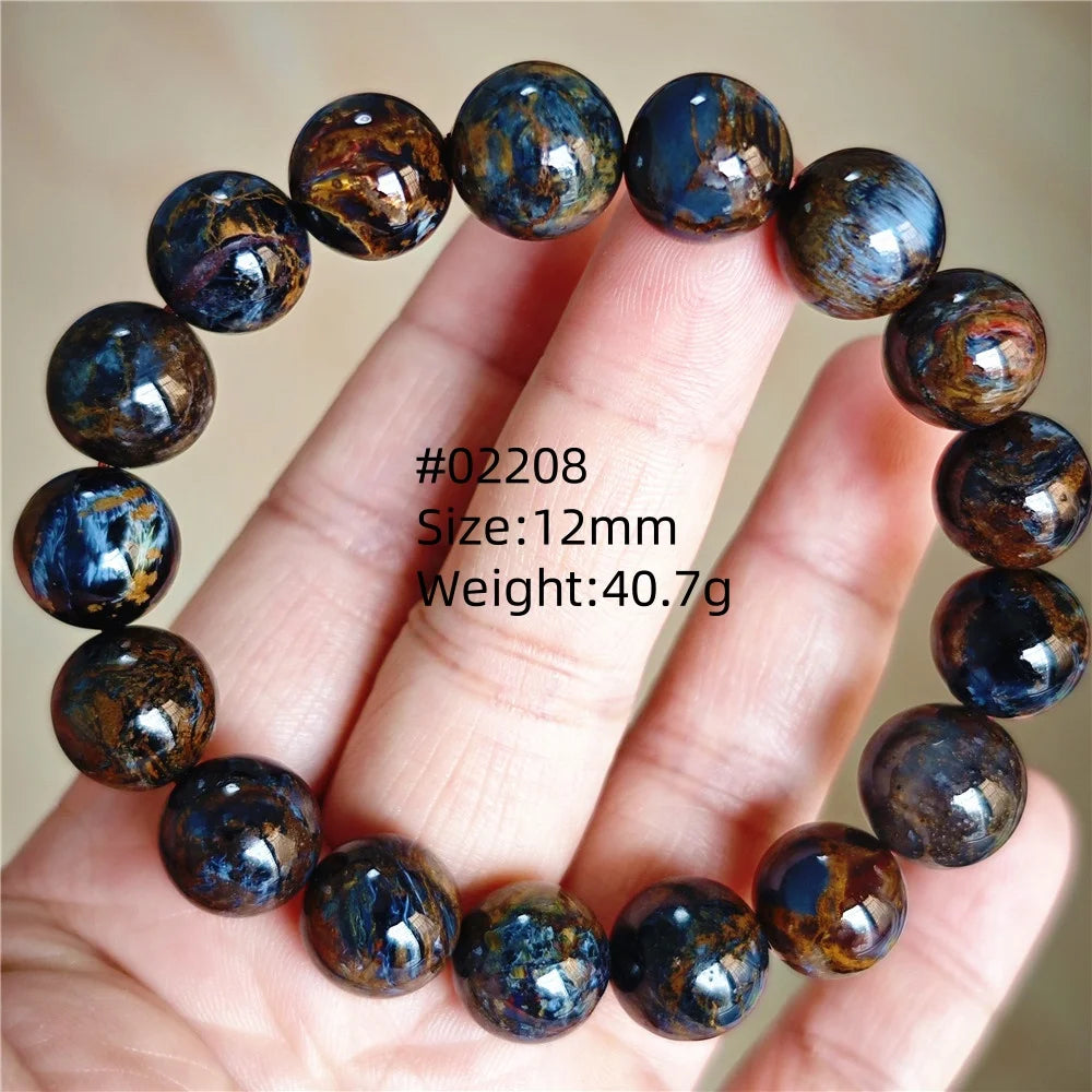Natürliche blaue Pietersite Runde Perlen Armband Schmuck 12,5 mm Feuer Pietersite Namibia Feuer Pietersite Seltene Steinperlen AAAAAA