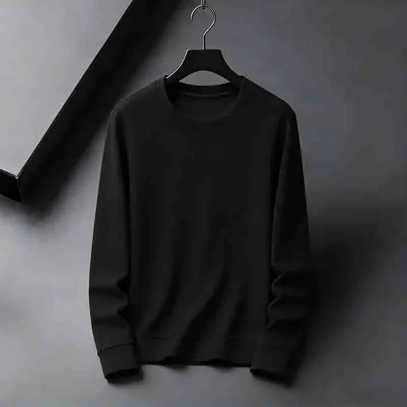 2026 Neuerscheinung Herren Basic Einfarbiger Rundhals-Pullover Atmungsaktiver Langarm-Strickpullover