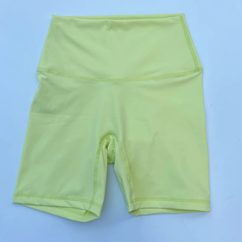 Frauen Sport Biker Shorts Frauen Nackt Gefühl Hohe Taille Yoga Shorts Push-Up Fitness Leggings Bauch-steuer Yoga Dünne Shorts