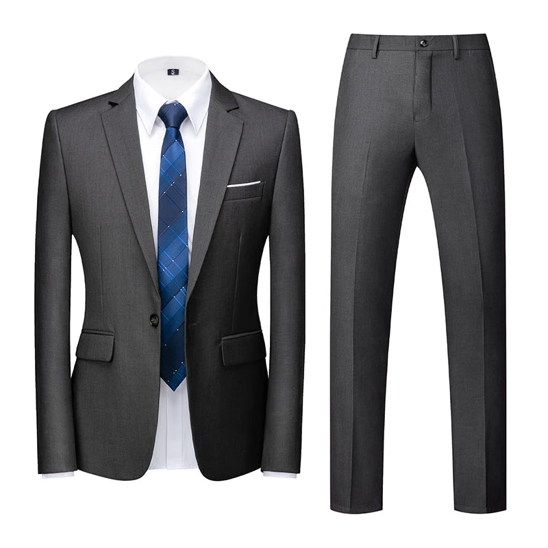 22 Farben einreihige formelle Hochzeit Anzüge Herren bekleidung Mode einfache Männer Business Social Prom Party Kleid 2 Stück Set