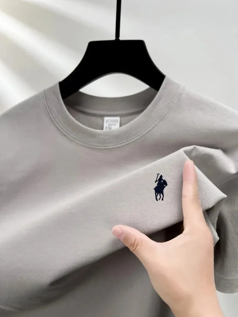 2026 Sommer Herren Strick-Baumwoll-T-Shirt mit kurzen Ärmeln – Modisch, bequem und atmungsaktiv bedrucktes Oberteil