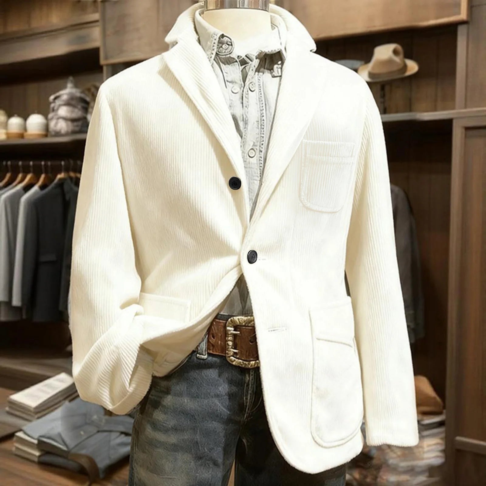 Männer Einfarbig Cord Warme Anzug Jacke Strickjacke Frühling Herbst Business Casual Cord Blazer Jacke männer Anzug Mantel