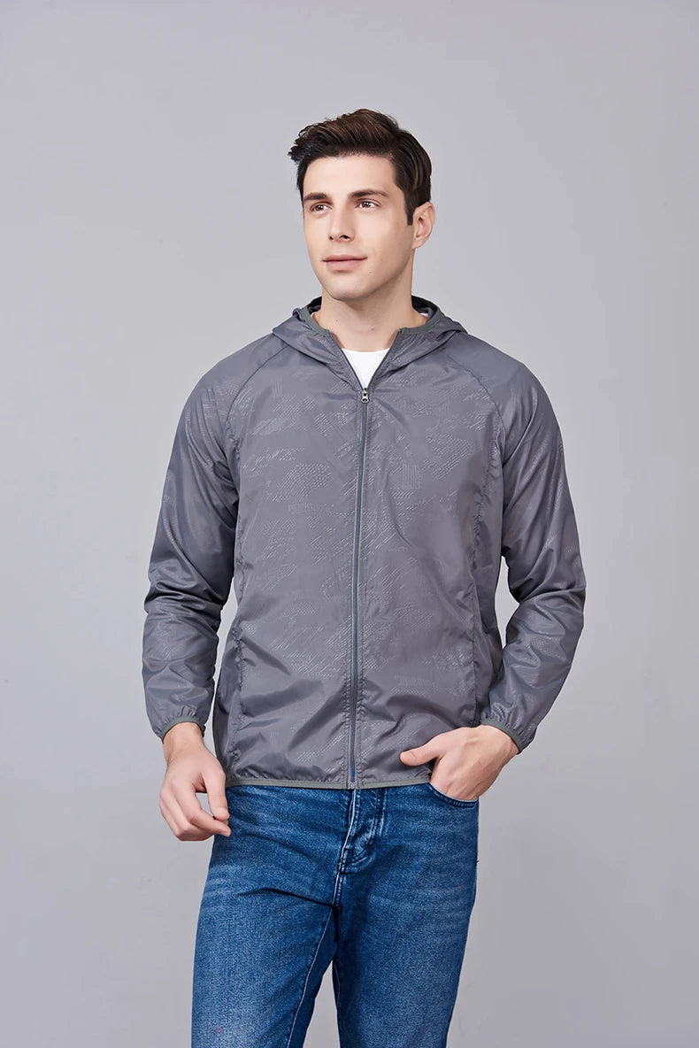 JNLN Unisex Wanderjacke Herren Damen Wasserdicht Schnelltrocknend Camping Windjacke Outdoor Trekking Angeln Regenmantel Anti UV Kleidung