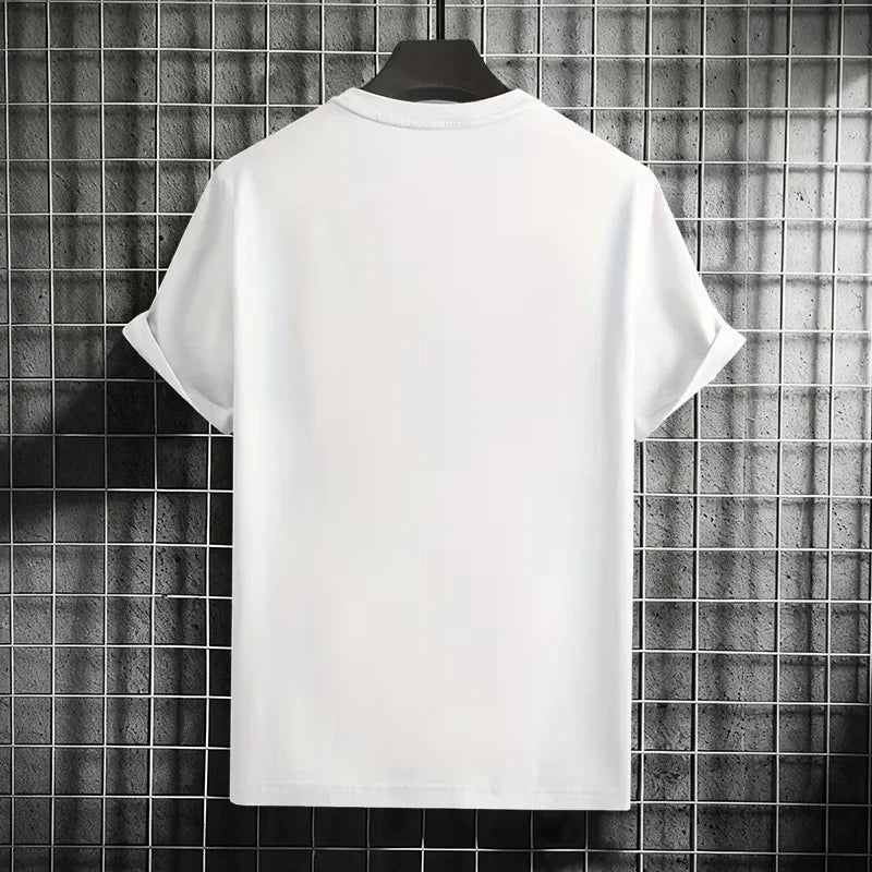 Herren-T-Shirt, hochwertig, 100 % Baumwolle, Rundhalsausschnitt, kurze Ärmel, klassisch, schwarz, weiß, reine Farbe, T-Shirts, Frühling, Sommer, lässig, cooles Oberteil