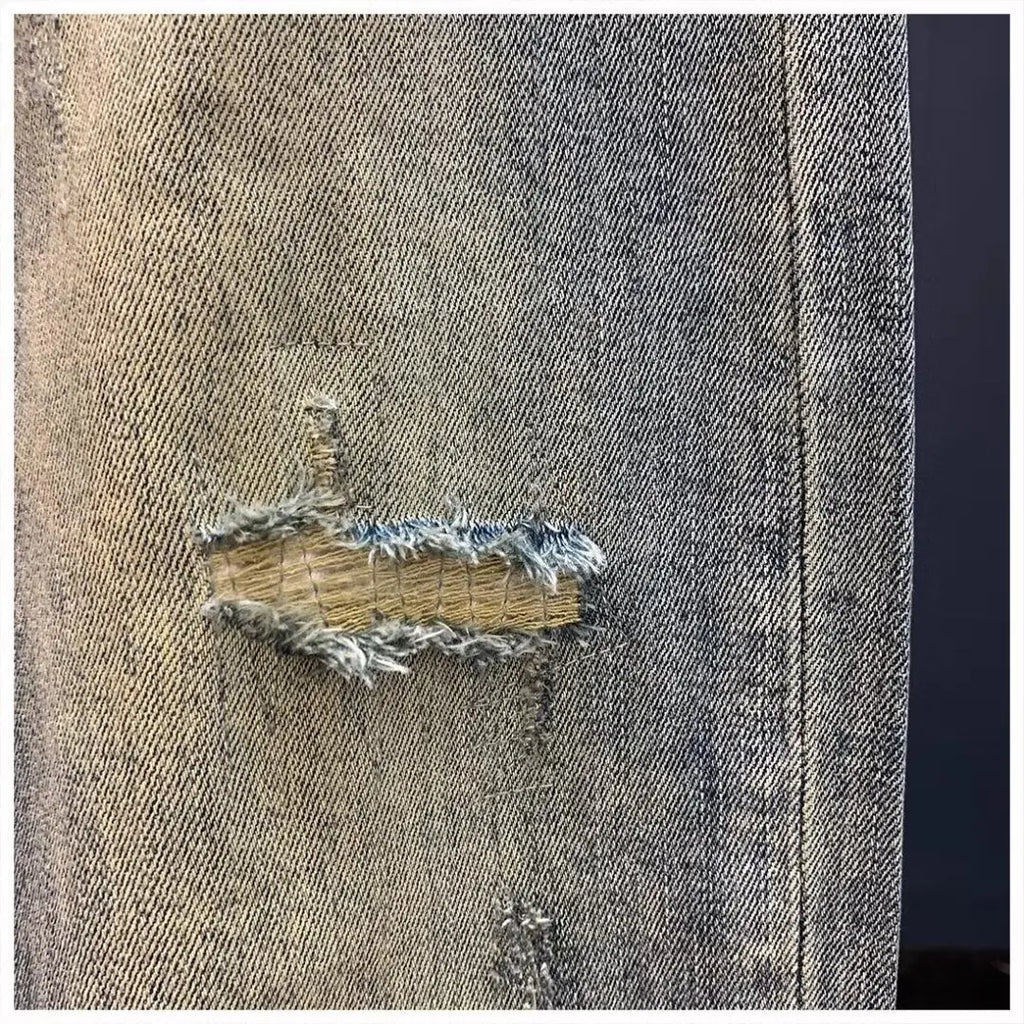 Jeans für Herren 2025, Frühling und Herbst, kleine zerrissene Jeans, Herren-Vintage-Hosen, trendige Marke, Harlan-Männerkleidung, Streetwear-Kleidung