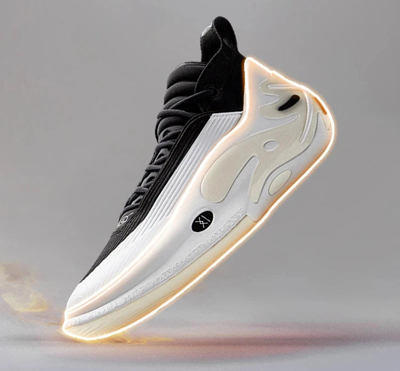 Li-Ning Herren WAY OF WADE 11 WHITE HOT Professionelle Basketballschuhe mit Carbonplatte und Dämpfung, Indoor-Sneaker ABAU049