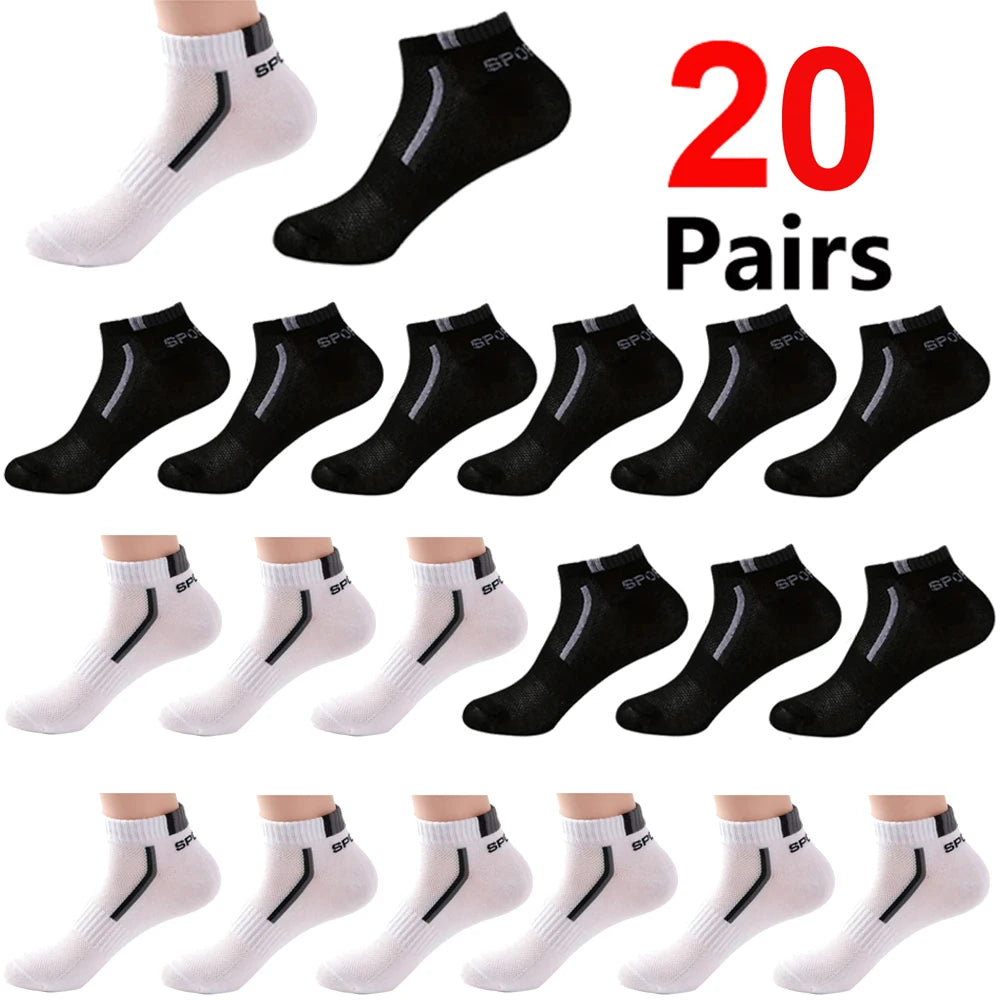 30Pairs Männer Socken Mesh Atmungsaktive Kurze Casual Socken Farbe-block Sport Socke Sport Socken Absorbieren Schweiß Knöchel