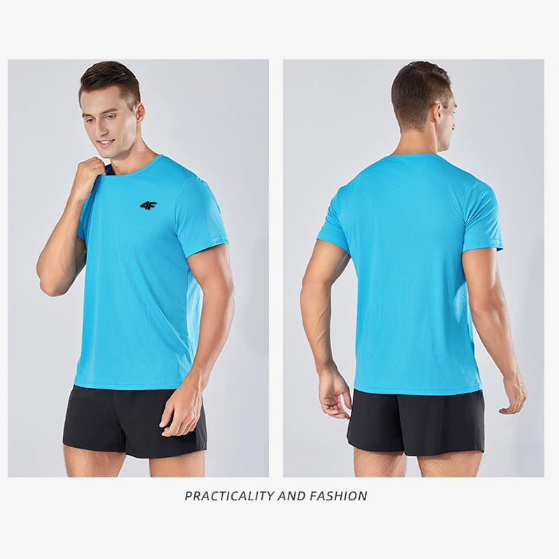 Sommer-Trainings-T-Shirt für Herren, hochwertig, atmungsaktiv, schnell trocknend, kurzärmelig, Top für Marathon, Fitnessstudio, Fitness, Basketball-T-Shirts