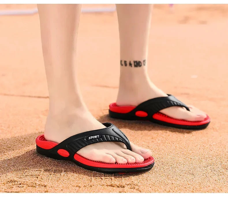 Männer Massage Flip-Flops EVA Hausschuhe Sommer Atmungsaktive Strand Schuhe Sandalen Männer Flip-Flops Atmungsaktive Plus Große Größe Männer Slipper 46