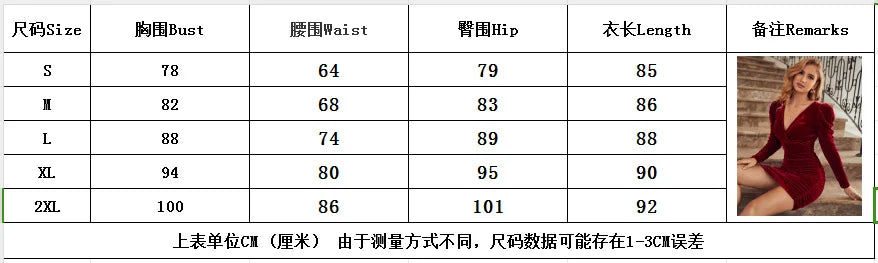 2024 neue Koreanische Samt Einfarbig Slim Fit Plissee KleidPuffed Sleeve V-ausschnitt Temperament Pendler Elegante Stil Sexy Mini Kleid