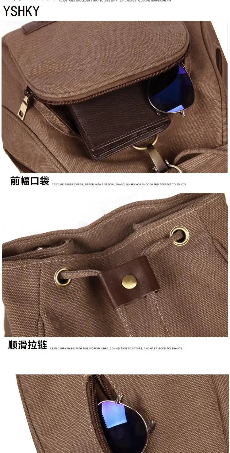 Neuer Rucksack, Rucksack, Rucksack, große Kapazität, lässiger Damen-Reiserucksack, Vintage-Rucksack aus Segeltuch im Freien