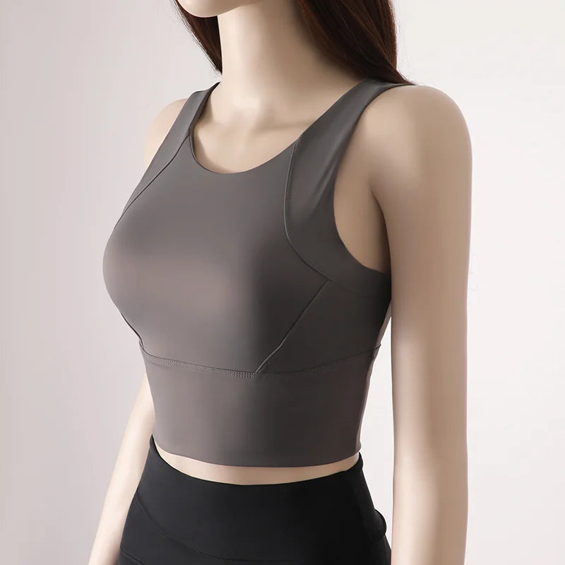 Frauen Sport Feste Brust Pad Bh Weibliche Freizeitsport Workout Tank Top Damen Gym Kleidung Yoga Sport Tragen