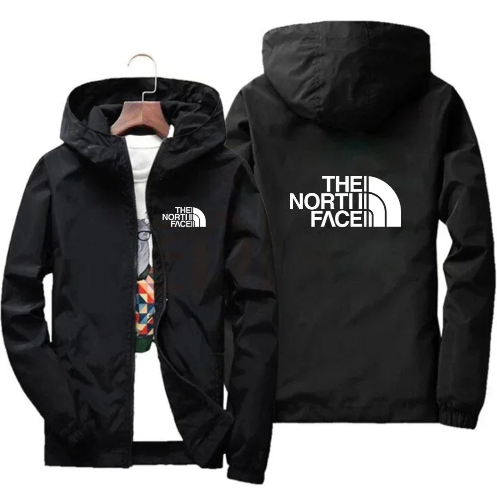 2025, modische, winddichte Herren-Jacke mit Reißverschluss und Kapuze, lässige Outdoor-Sportbekleidung für Streetwear, Laufen und tägliche bequeme Kleidung