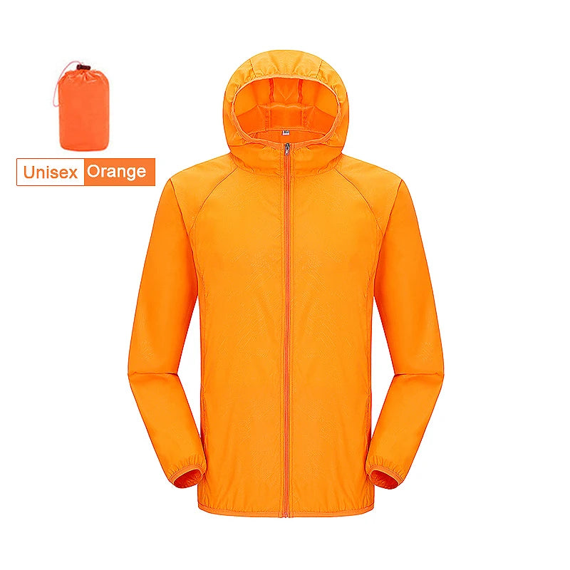 JNLN Unisex Wanderjacke Herren Damen Wasserdicht Schnelltrocknend Camping Windjacke Outdoor Trekking Angeln Regenmantel Anti UV Kleidung