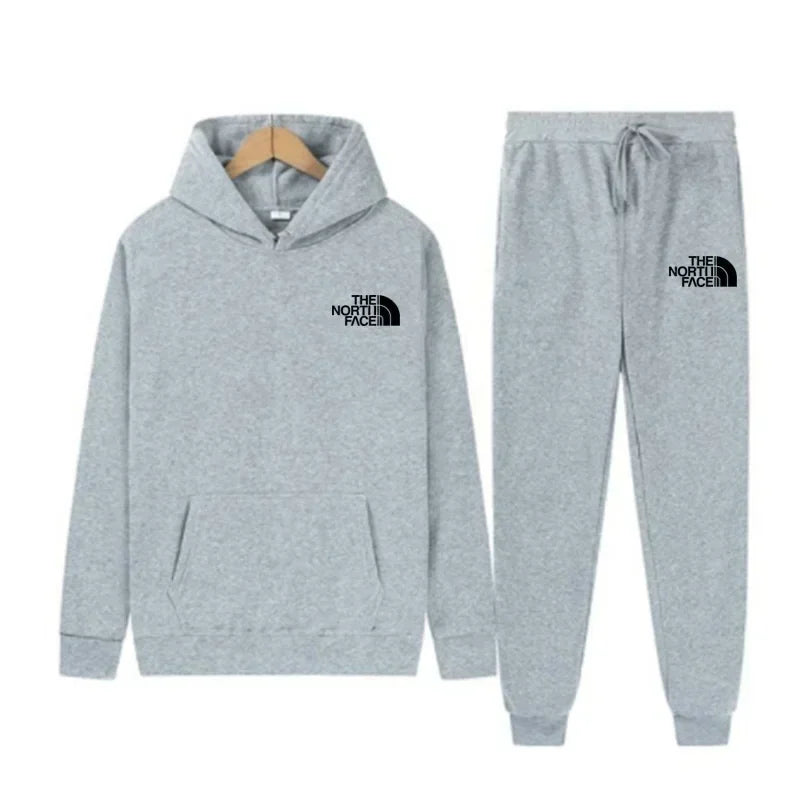 Herbst und Winter neues Herren-Sportbekleidungsset, modisches Outdoor-Herren- und Damen-Kapuzenpullover und Hose, 2-teiliges Set