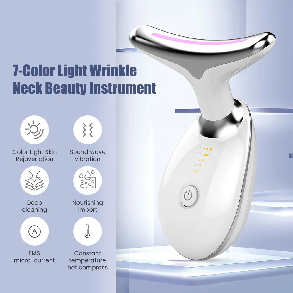 Gesicht Hals Lift Schönheit Gerät EMS Gesichts Massager LED Licht Therapie Doppel Kinn Entferner Haut Verjüngung Straffung Anti Falten