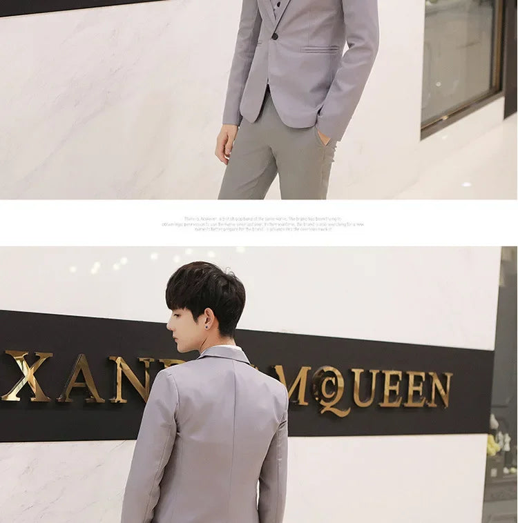 Western-Stil Herrenanzüge Grenzüberschreitende Großhandel Neue Ankunft Abnehmen Dreiteiliges Set Koreanische Version Business Professionelle Kleid