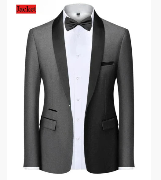 Männer Formale Slim Fit Smoking Prom Anzug Männlichen Bräutigam Hochzeit Blazer Hohe Qualität Trauzeuge Luxus Kleid Business Bankett Party Anzug