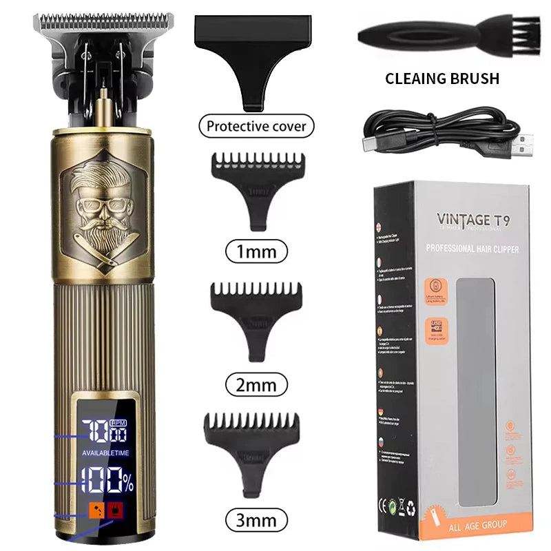 T9 Vintage Haarschneidemaschine Freund Vater Freund Geschenk Tragbare USB wiederaufladbare professionelle Carving Bart Haarschneider Maschine