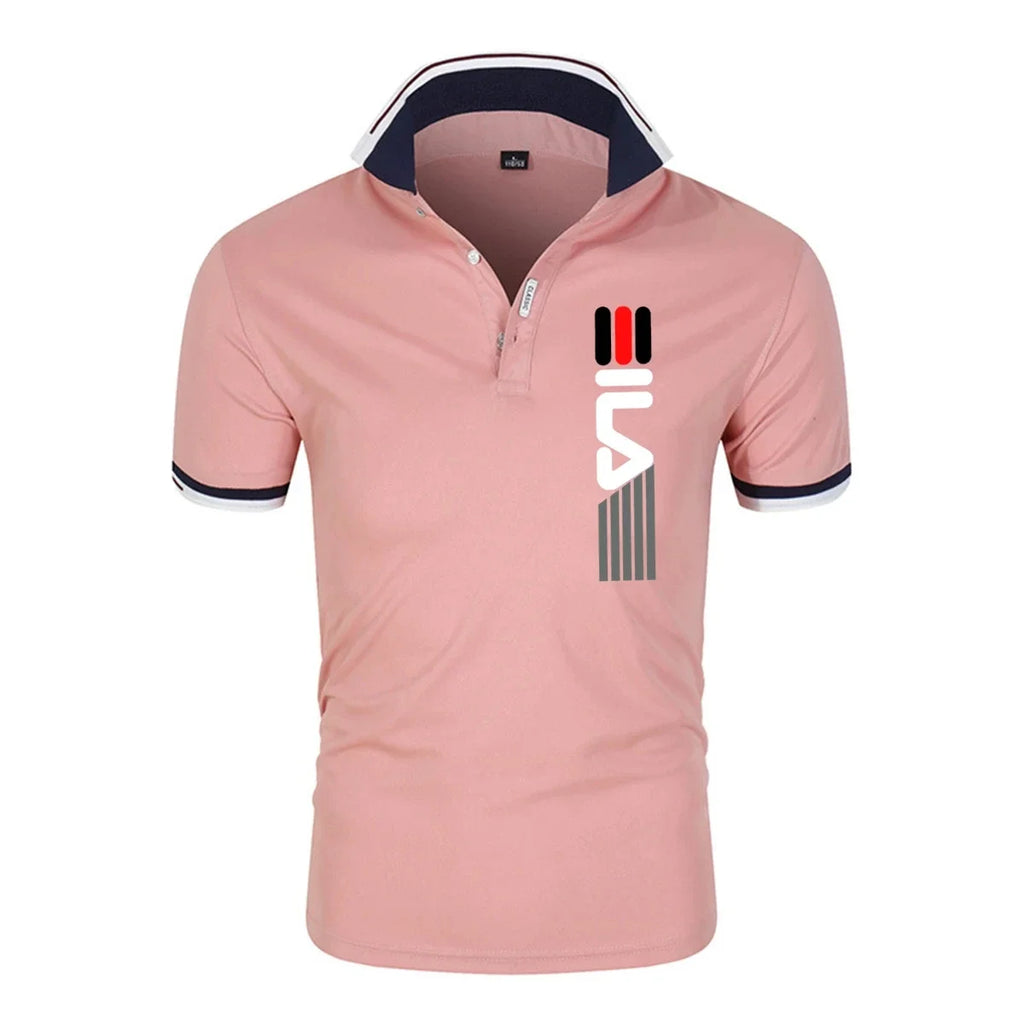 2026 Sommer Neu Herren Polohemd mit Revers, Anti-Pilling, bedruckt, Kurzarm, Freizeit, Business, Modisch, Slim Fit Polohemd für Herren