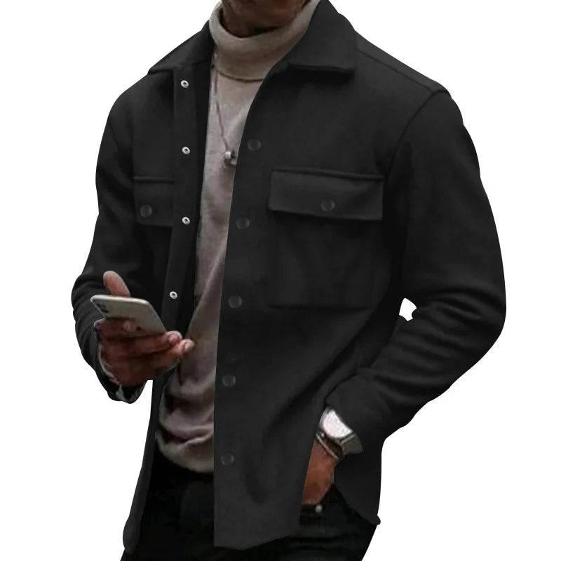 Winter europäische und amerikanische grenzüberschreitende lässige Herrenbekleidung Fleece-Revers europäische und amerikanische einreihige schmale Jacke
