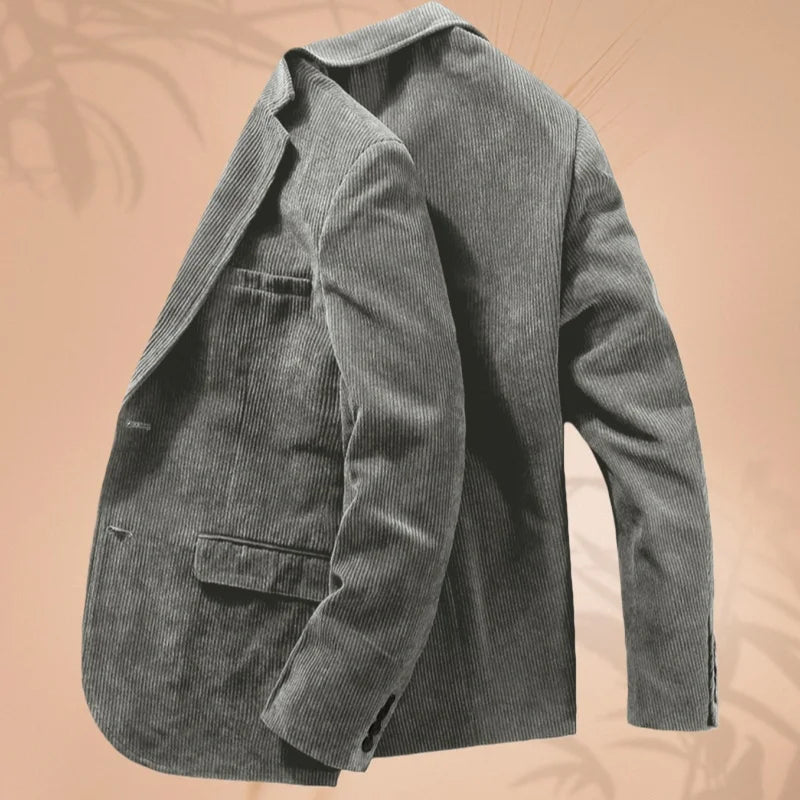 Cord-Herrenanzugjacke, Anzugjacke mit einem Knopf und Revers, Business-formelle Jacke, geeignet für Bankett, Hochzeit, formelle Kleidung für Herren