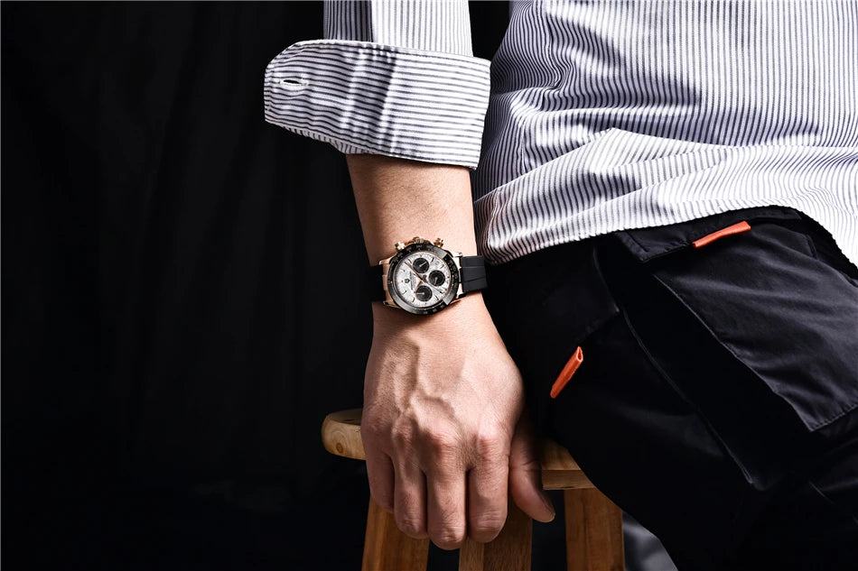 40mm Neue V2 PAGANI DESIGN männer Quarz Uhren Sapphire Retro Chronograph Edelstahl Wasserdichte Uhr Männer Relogio Masculino