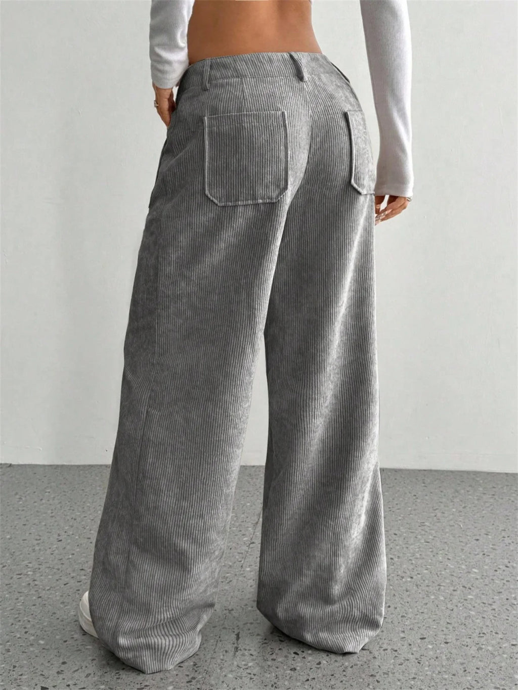 Women Autumn Winter Corduroy Pant Fashion Retro New In Wide Leg Trousers Lady Casual High Waist Solid Pants Street Chic Clothes