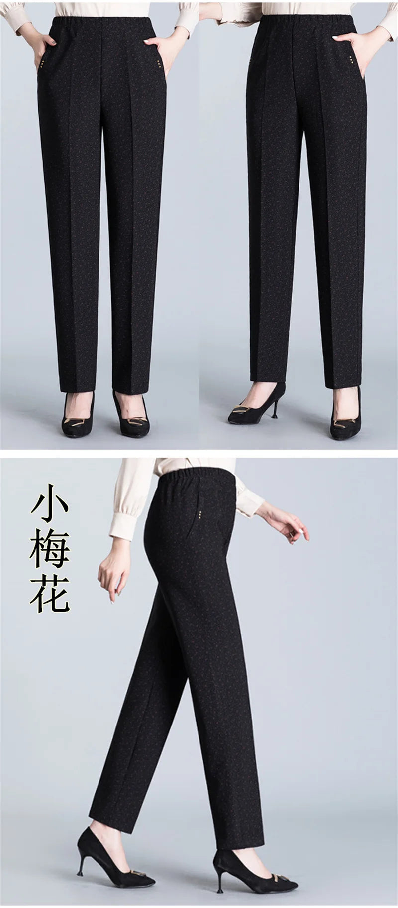 Autumn Winter Women Pants New Elastic High Waist Straight Pants Middle Elderly Mom Casual Pants Oversize XL- 9XL Female Trousers