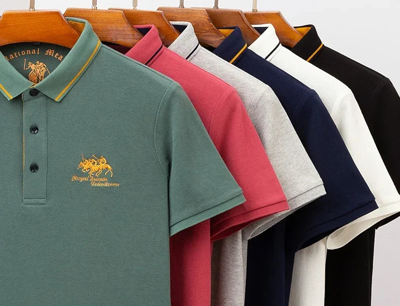 2024 hohe Qualität männer Baumwolle Bestickt Polo-Shirt Sommer Neue High-end-Business Casual Revers Kurzarm T-shirt