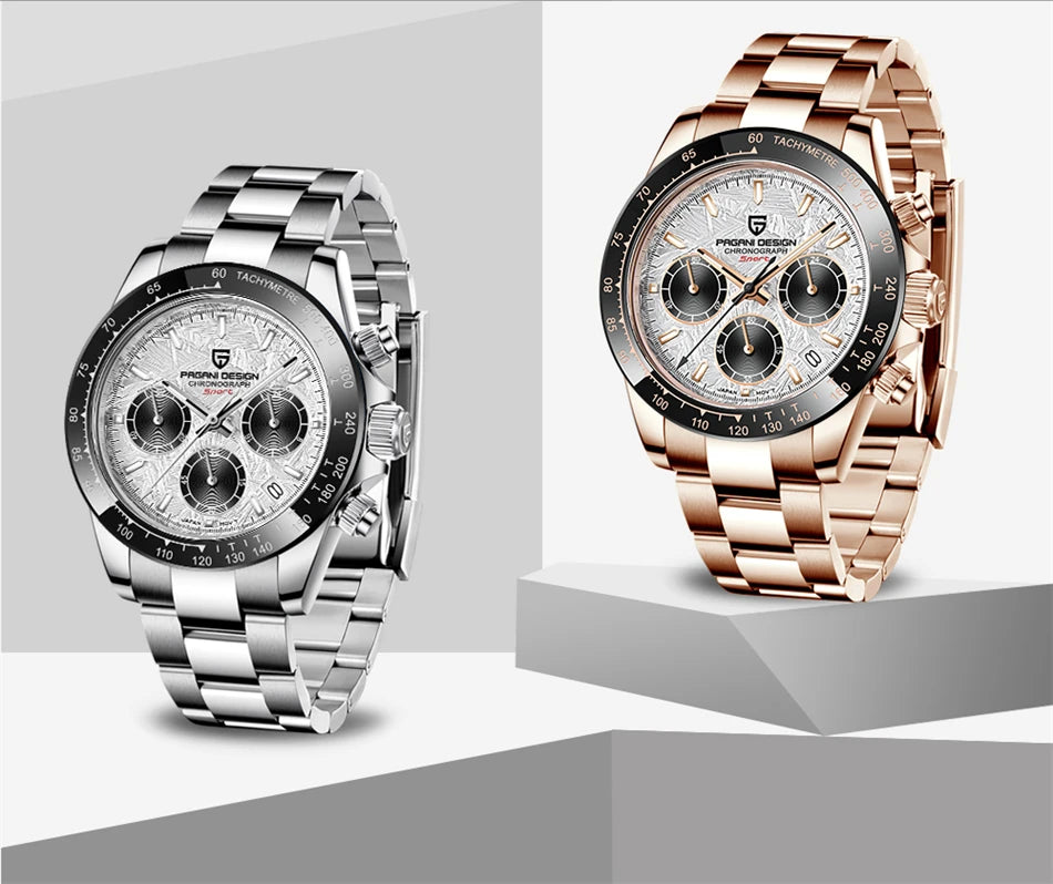 40mm Neue V2 PAGANI DESIGN männer Quarz Uhren Sapphire Retro Chronograph Edelstahl Wasserdichte Uhr Männer Relogio Masculino
