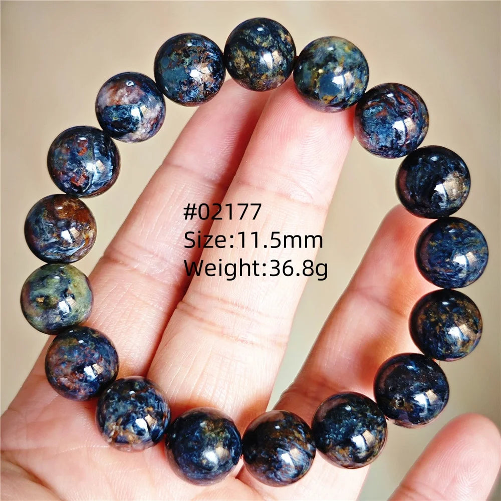 Natürliche blaue Pietersite Runde Perlen Armband Schmuck 12,5 mm Feuer Pietersite Namibia Feuer Pietersite Seltene Steinperlen AAAAAA