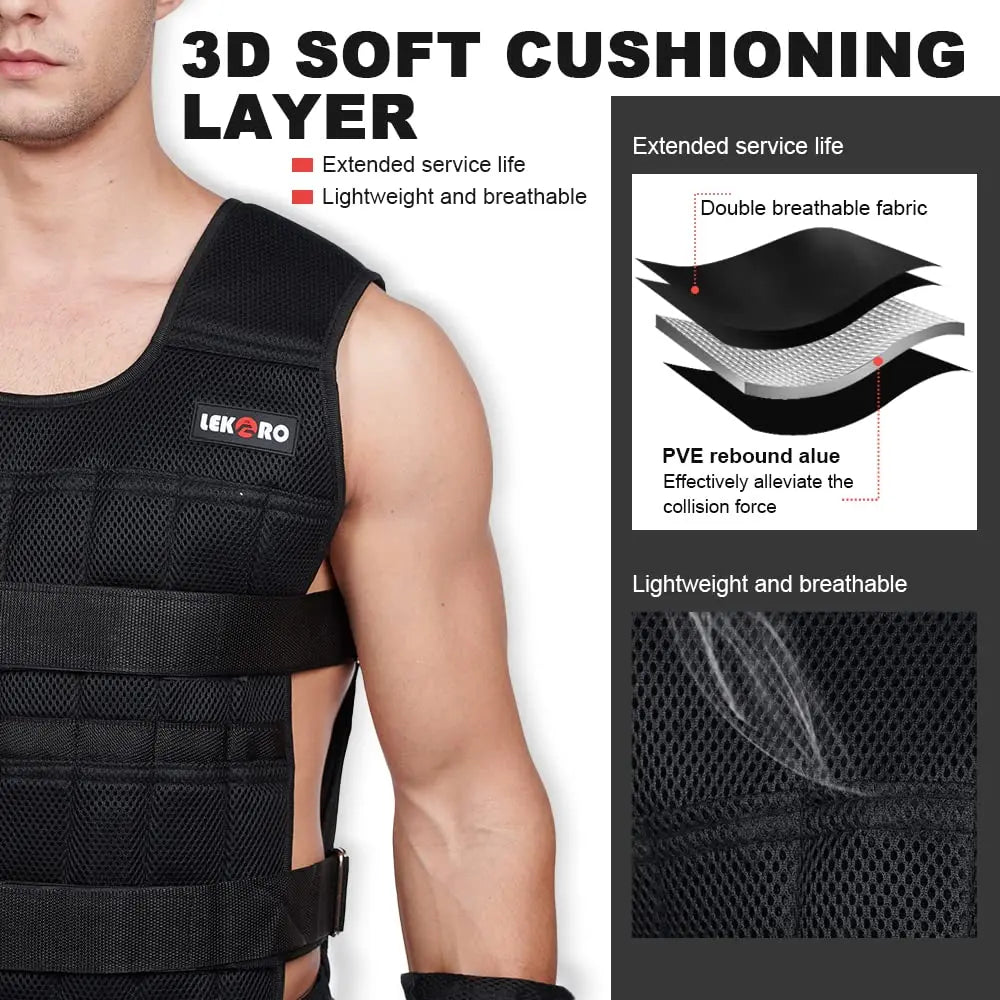 20kg Adjustable Weight Training Suit Empty Bag Fitness Running Vest, Hand And Foot Strength Training Physical Training Clothing