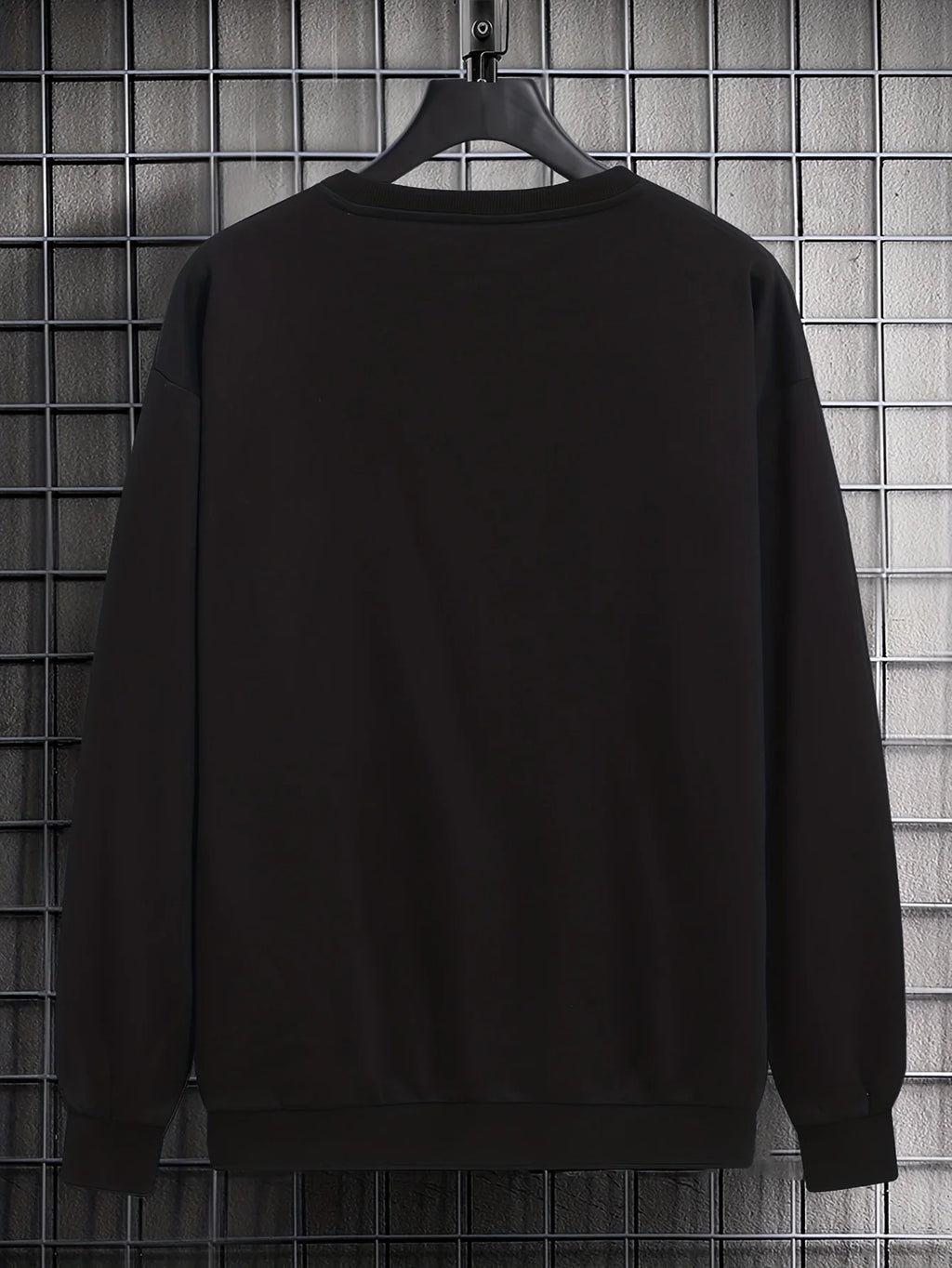 Men's autumn and winter fashionable casual loose MILANO 96 print fleece pullover long sleeved round neck sweatshirt