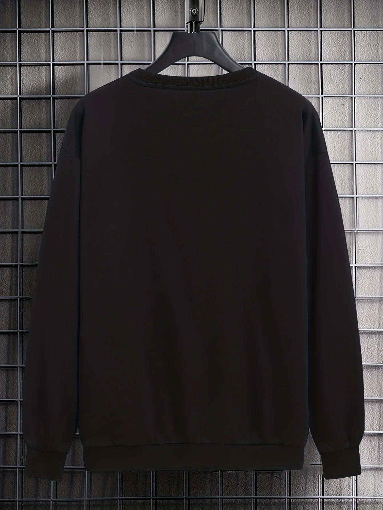 Men's autumn and winter fashionable casual loose MILANO 96 print fleece pullover long sleeved round neck sweatshirt