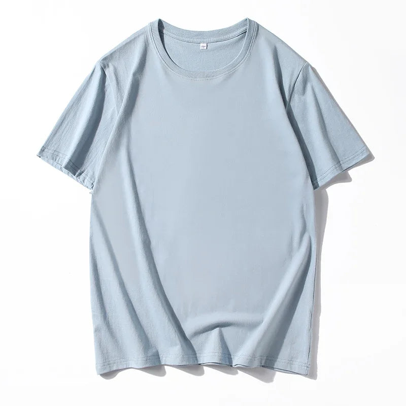 12 Farben übergroßes schweres T-Shirt für Herren, Sommer-Kurzarm-T-Shirt, 100 % Baumwolle, schlichtes Oberteil, lässige Herrenbekleidung