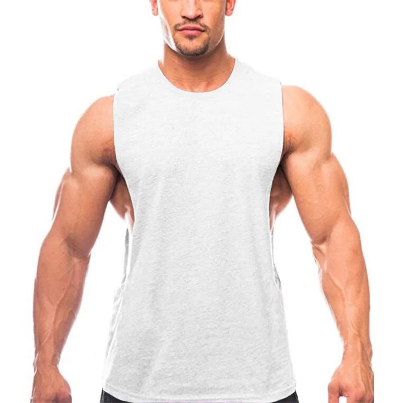 Gym Fitness Workout Laufen Tank Tops Sommer Casual Baumwolle Atmungsaktive Ärmellose Westen Herren Bodybuilding Muscle Sport T-shirts
