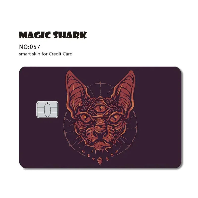 Magic Shark Bat Skull Graffiti Tiger PVC Soft Sticker Film Skin Cover für Debit Credit Card Waterproof