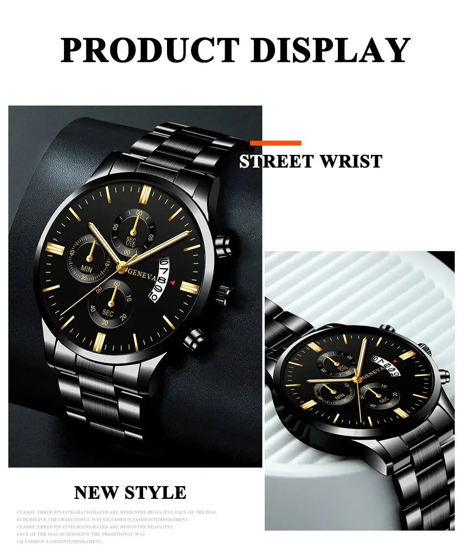 Mode Männer Edelstahl Uhr Luxus Kalender Quarz Armbanduhr Herren Business Uhren für Mann Uhr Montre Homme